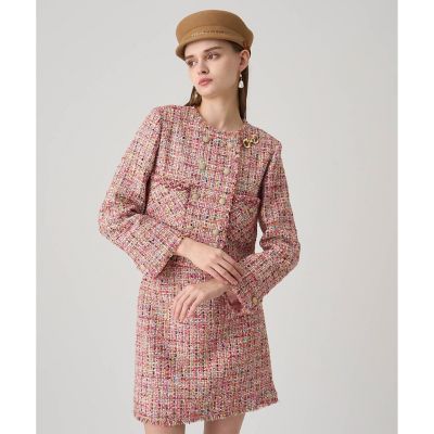 セットアップ対応商品】カラーミックスツイードショートジャケット