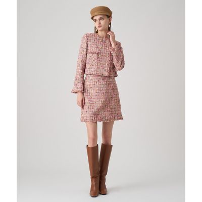 セットアップ対応商品】カラーミックスツイードショートジャケット