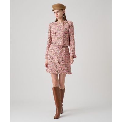 セットアップ対応商品】カラーミックスツイードショートジャケット