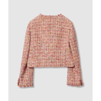 セットアップ対応商品】カラーミックスツイードショートジャケット