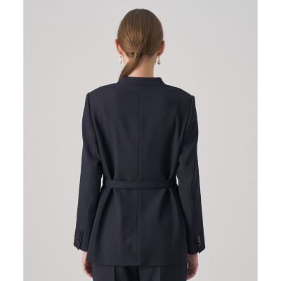 セットアップ対応商品】ポリウールノーカラーベルテッド