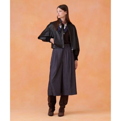 【新品】アナイ　バーガンディ ガウチョパンツ ボタン付き　タグ付き　サイズ38 新品】アナイ バーガンディ ガウチョパンツ ボタン付き タグ付き