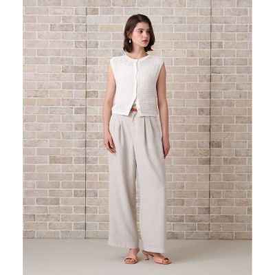 ANAYI/アナイ 【予約商品６月下旬以降順次お届け】リネンライクビエラタックパンツ