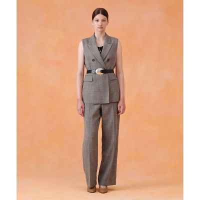 セットアップ対応商品】ポリツイルストレートワイドパンツ