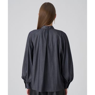 セットアップ対応商品】ライトデニムライクボウブラウス | ANAYI
