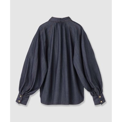 セットアップ対応商品】ライトデニムライクボウブラウス | ANAYI