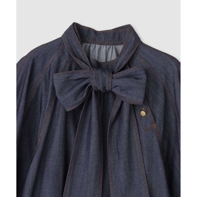 セットアップ対応商品】ライトデニムライクボウブラウス | ANAYI