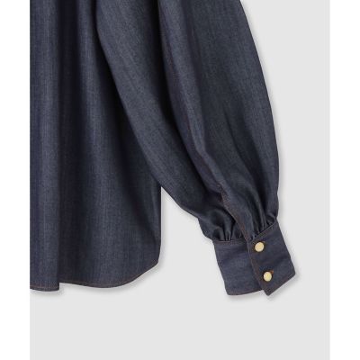 セットアップ対応商品】ライトデニムライクボウブラウス | ANAYI