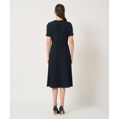 【美品】アナイ　ウールジョーゼット　ワンピース　ネイビー お受験 38 セットアップ対応商品】ウールジョーゼットクルー ワンピース