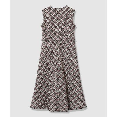 ピンクミックスツイードバイヤスワンピース