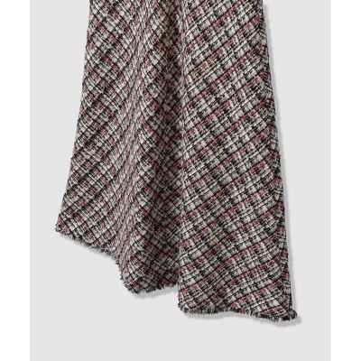 ピンクミックスツイードバイヤスワンピース