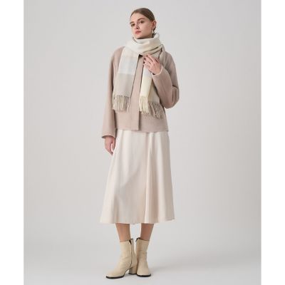アナイ ANAYI ストール マフラー カシミヤ チェック F 黄色 茶 ANAYI（アナイ） 新品/ マドラスチェックカシミヤストール マフラー
