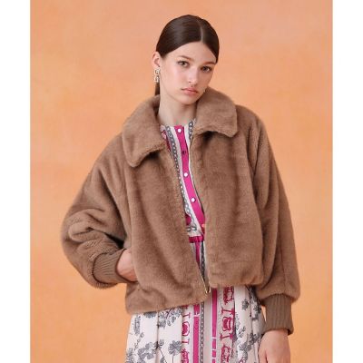 素敵❗️ミンクファー　ヤーンニットジャケットコート フェイクミンクファーブルゾン|ANAYI OFFICIAL ONLINE STORE