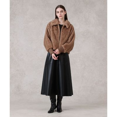 ANAYI アナイ ダッフルコート ミンクファー ブラック系 38 trim_ofany_item6e4744222e0b11e