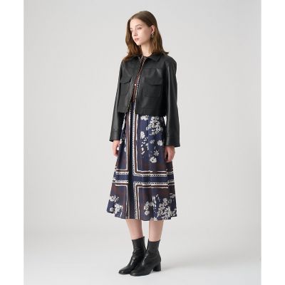 新品☆ANAYI ラムレザークルー　ジャケット/ セオリー、23区、セルフォード セットアップ対応商品】ウールジョーゼットクルージャケット