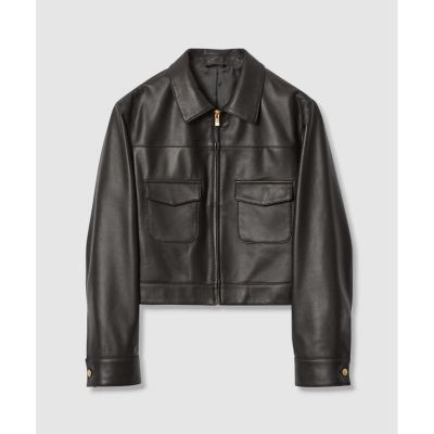 ✨お値下げ✨新品未使用品 ANAYI ラムレザークルー　ジャケット 訳あり☆22AW☆ANAYI アナイ ラムレザー クルー ジャケット