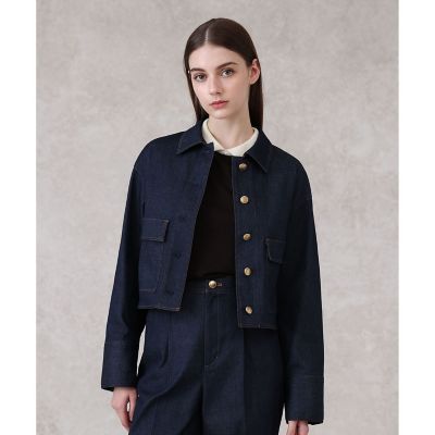 ＜ANAYI＞【セットアップ対応商品】デニムライクステンカラー　ジャケット