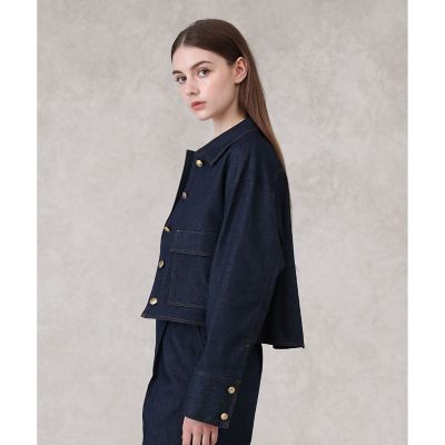 ✨新品未使用✨ ANAYI デニムライクノーカラージャケット 36 極美品 アナイ ANAYI デニムライク ノーカラージャケットカラー