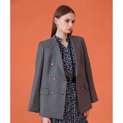 美品✨ 23AW アナイ 現行タグ ウールオックスダブルジャケット 紺ブレ M ウールオックスダブルジャケット | ANAYI/アナイ | 三越伊勢丹