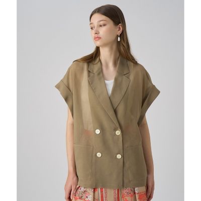 ANAYI/アナイ オーガンフレンチスリーブジャケット 81ブラウン コート・ジャケット【三越伊勢丹/公式】