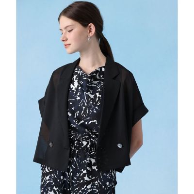 【1005】現行品　美品　アナイ　シアーオーガンフレンチスリーブ ジャケット38 シアーオーガンフレンチスリーブ ジャケット|ANAYI OFFICIAL