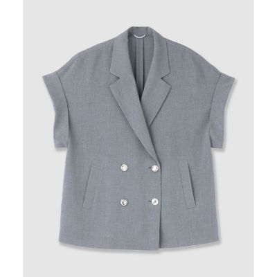 アナイ、ライクフレンチスリーブ ジャケット セットアップ対応商品】カラミリネンライクフレンチスリーブ