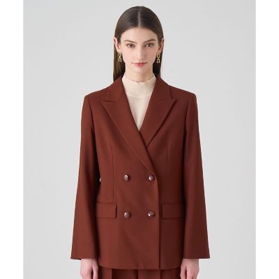 25AW【新品】アナイ　マットクロスピークドラペル ジャケット　ブラウン　36 セットアップ対応商品】マットクロスピークドラペル ジャケット
