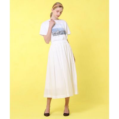 【予約商品５月下旬以降順次お届け】ストレッチナイロンタックフレア　スカート