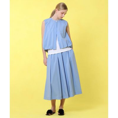 【予約商品５月下旬以降順次お届け】ストレッチナイロンタックフレア　スカート