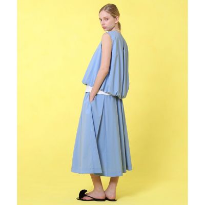 【予約商品５月下旬以降順次お届け】ストレッチナイロンタックフレア　スカート