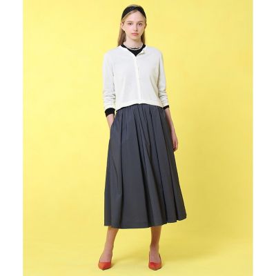 【予約商品５月下旬以降順次お届け】ストレッチナイロンタックフレア　スカート