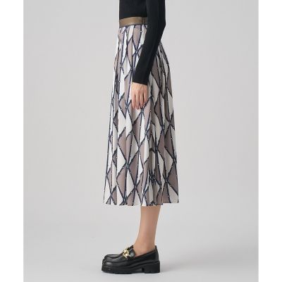 【ANAYI】25AW 新作　即完売色　ベルトプリント　ランダムタックスカート セール】ベルトプリントランダムタック スカート（スカート）｜ANAYI