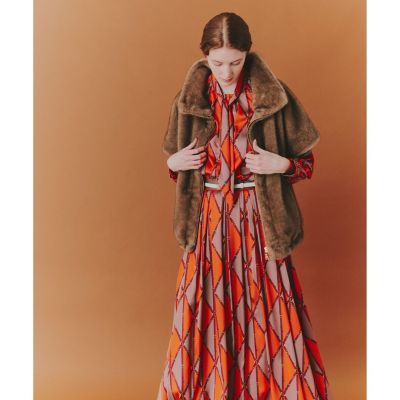 アナイ　ベルトプリントランダムタック スカート ANAYI（アナイ） スカート ベルトプリントランダムタック スカート