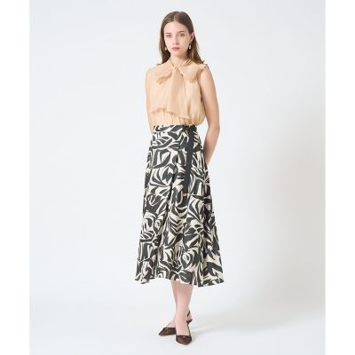 セットアップ対応商品】アートリーフサテンラップ スカート