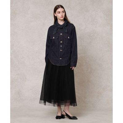 美品✨アナイ ロングスカート チュール フレア プリーツ シアー ドット 美品✨アナイ ロングスカート チュール フレア プリーツ シアー