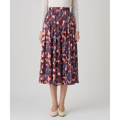 【極美品】MUVEIL　フラワープリントスカート　プリーツ　ティアード　2022 セットアップ対応商品】ペイントフラワープリントティアード スカート