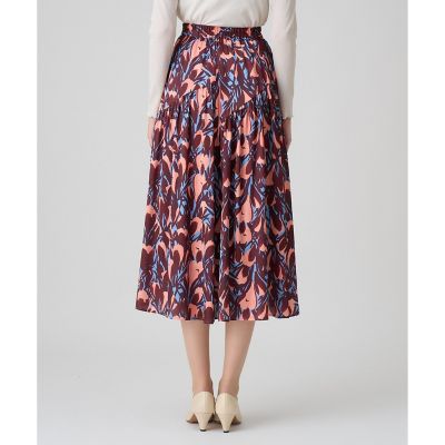 セットアップ対応商品】ペイントフラワープリントティアード スカート