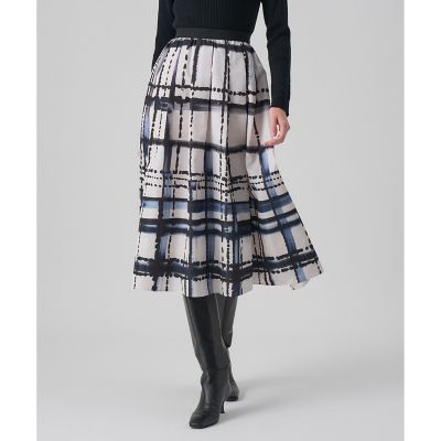 チェックプリントタックギャザーフレアスカート | ANAYI/アナイ | 三越