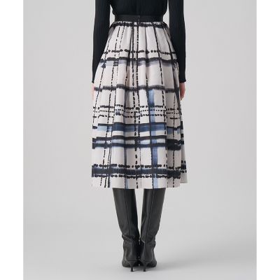 チェックプリントタックギャザーフレアスカート | ANAYI/アナイ | 三越