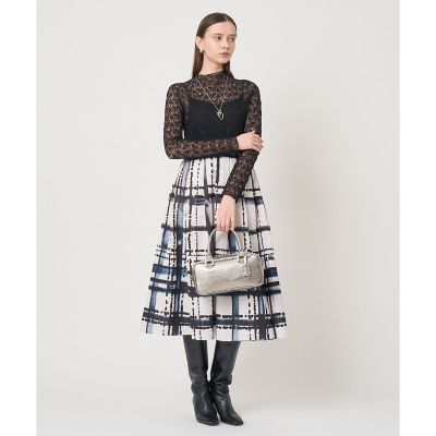 チェックプリントタックギャザーフレアスカート | ANAYI/アナイ | 三越