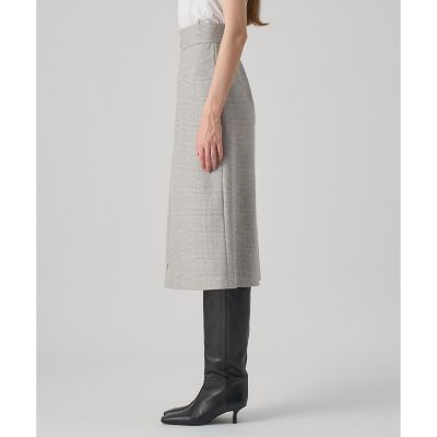 【1010】アナイ　ウールグレンチェックスカート　白　黒　36 1010】アナイ ウールグレンチェックスカート 白 黒 36