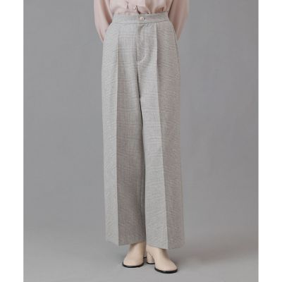 ＜ANAYI＞グレンチェックワイドタックパンツ