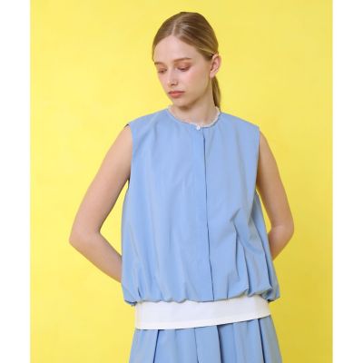 【セットアップ対応商品】ストレッチナイロンバルーンジレ　ブラウス