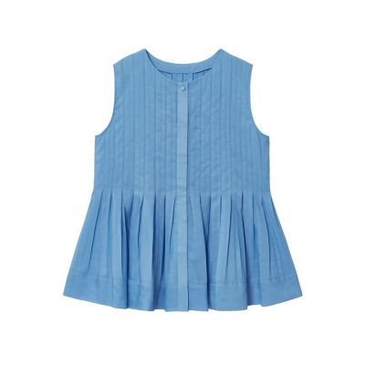 【予約商品５月下旬以降順次お届け】ボイルプリーツペプラム　ブラウス