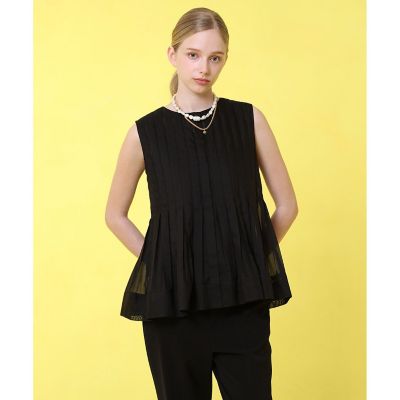 ANAYI コンパクトツイルペプラム ブラウス ANAYI(アナイ)｜【セットアップ対応商品】サッカーストレッチペプラム