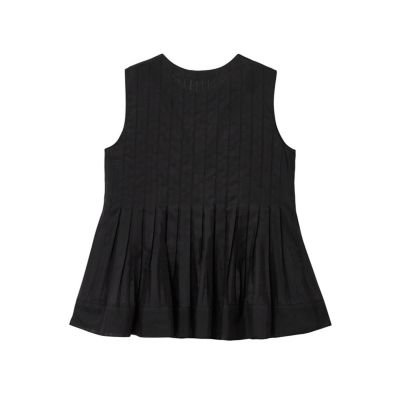 【予約商品５月下旬以降順次お届け】ボイルプリーツペプラム　ブラウス