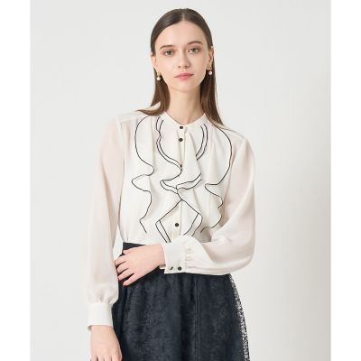 ジョーゼットバイカラーラッフル ブラウス | ANAYI/アナイ | 三越