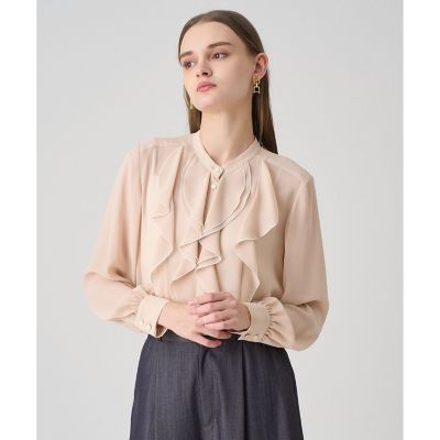 【953】美品　アナイ　ジョーゼットタックブラウス 953】美品 アナイ ジョーゼットタックブラウス - メルカリ
