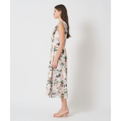【予約商品５月下旬以降順次お届け】ｂｏｕｑｕｅｔプリント　ランダムタック　ワンピース