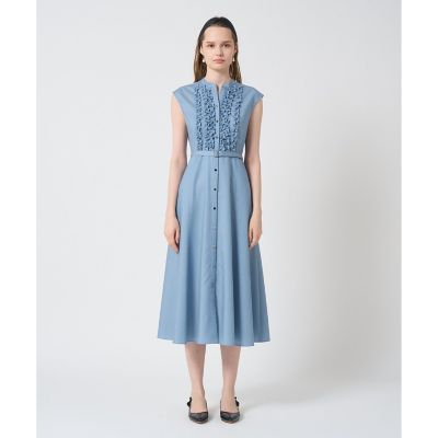 日本製　ANAYI アナイ　大人　上品　素敵　ワンピース　柔らか　デニム　夏 デニムライクツイルフリルワンピース | ANAYI/アナイ | 三越